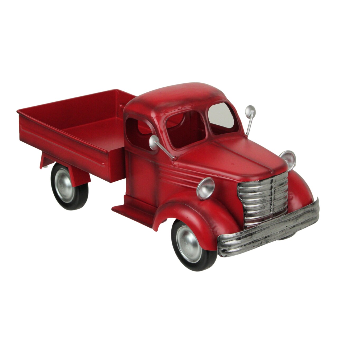 Vintage Red Truck Metal Planter – Rustic Decor for Indoors & Outdoors, 14” Nostalgic Farmhouse-Inspired Flower Display, Perfect for Gardens, Kitchens & Porches